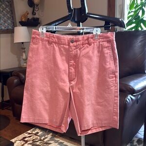 Red Flat Front Shorts with Relaxed Fit Size 34